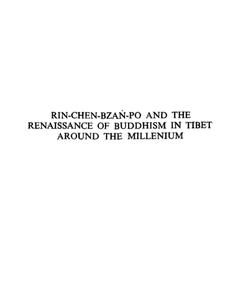 (image for) Rinchen Zangpo-Renaiswance of Buddhism by Tucci (PDF)